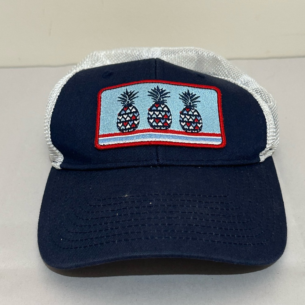 Love & Pineapples Blue Adjustable Pineapple Print Hat